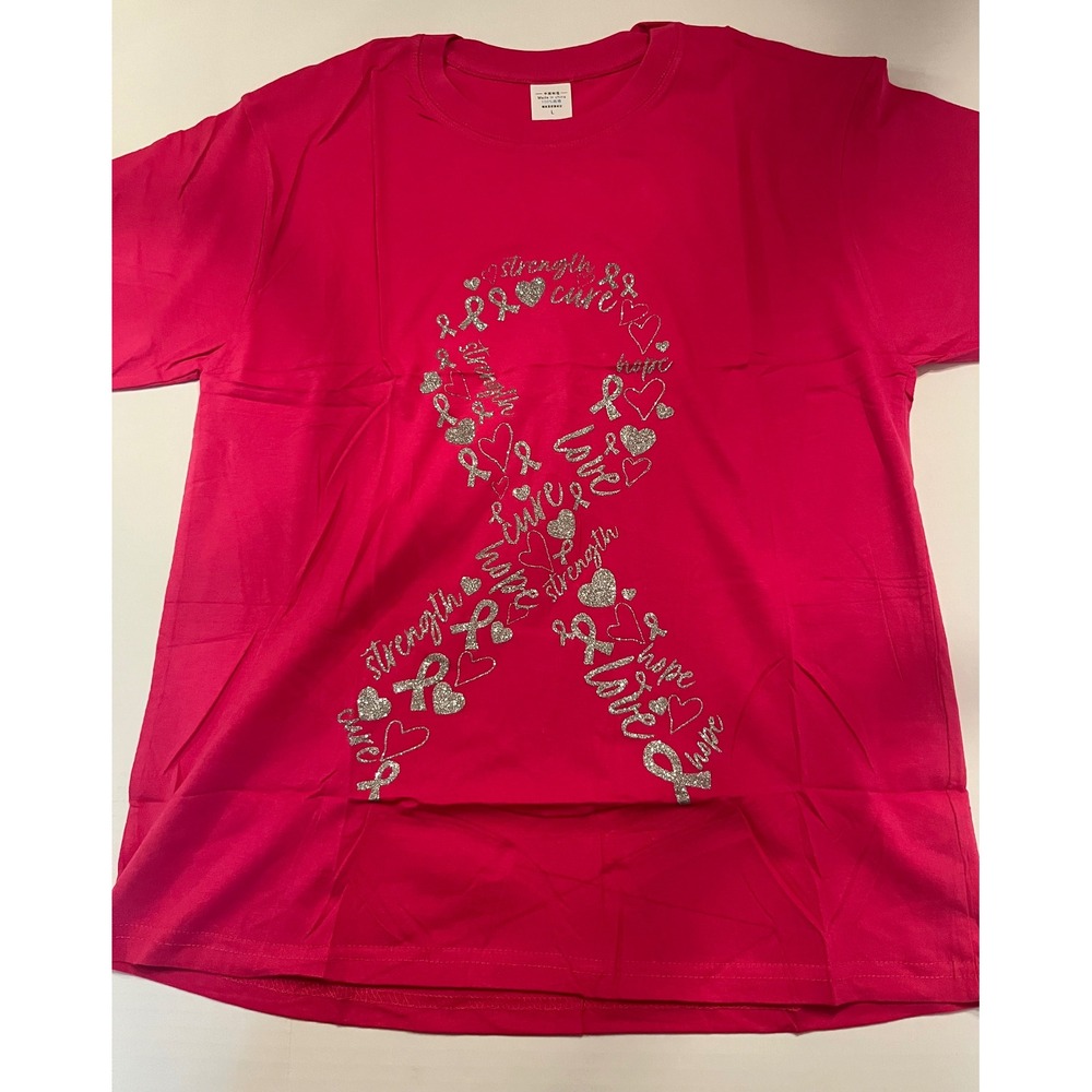 Breast Cancer Awareness T-Shirt Tee Pink Size Large